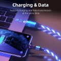 Megnetic USB charging 540 degree rotate luminous line data cable 3A fast charging wholesale hot sell cable for iphone